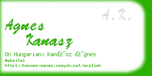 agnes kanasz business card